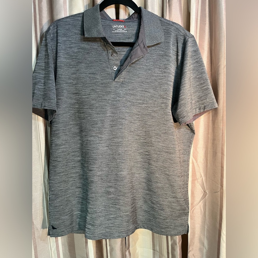 Untuck it‎ short sleeve polo gray. XL